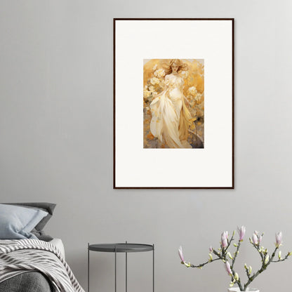 Framed canvas print of ethereal figures in golden hues, perfect for silk dream room decoration