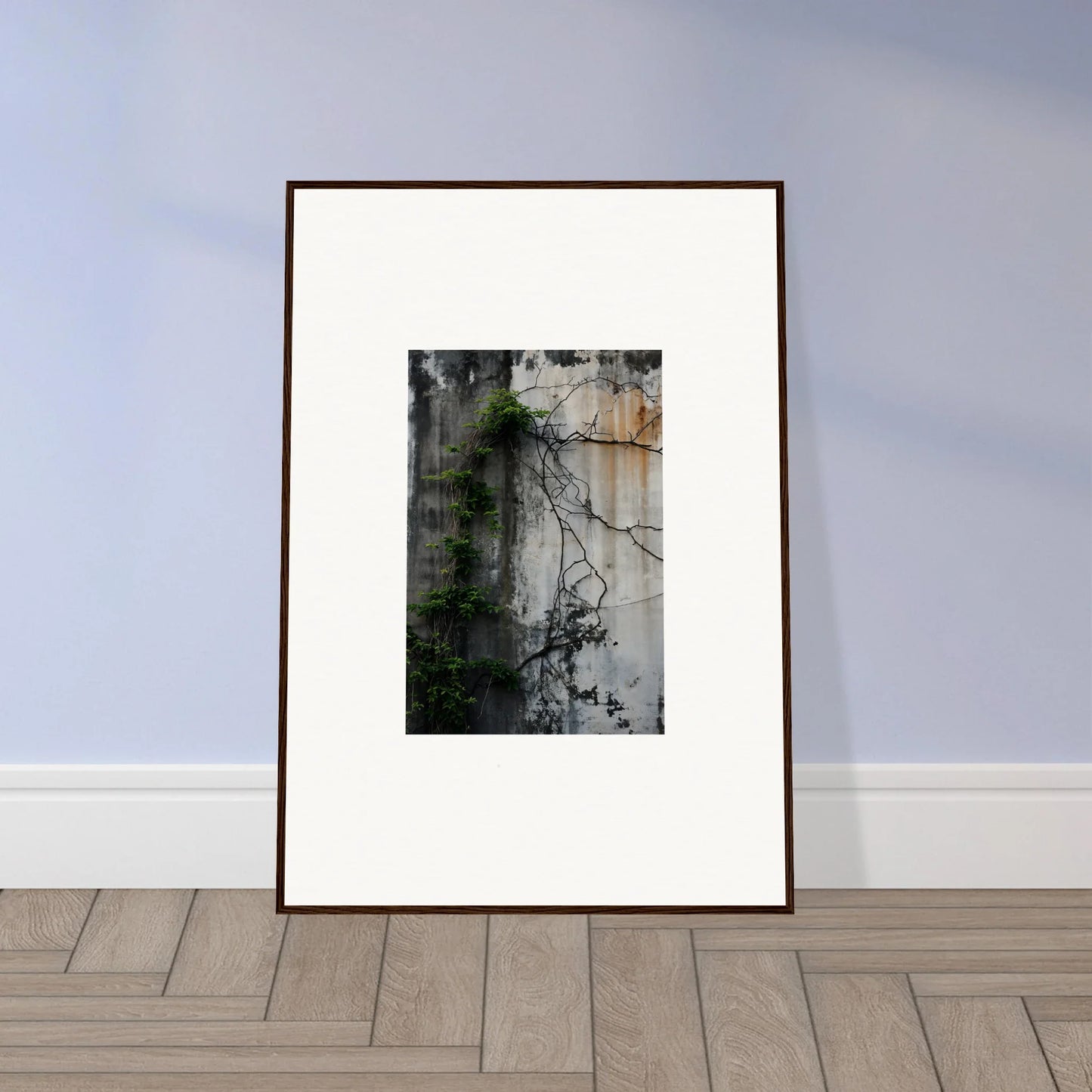 Framed canvas print of tree branches for urban tango room decoration