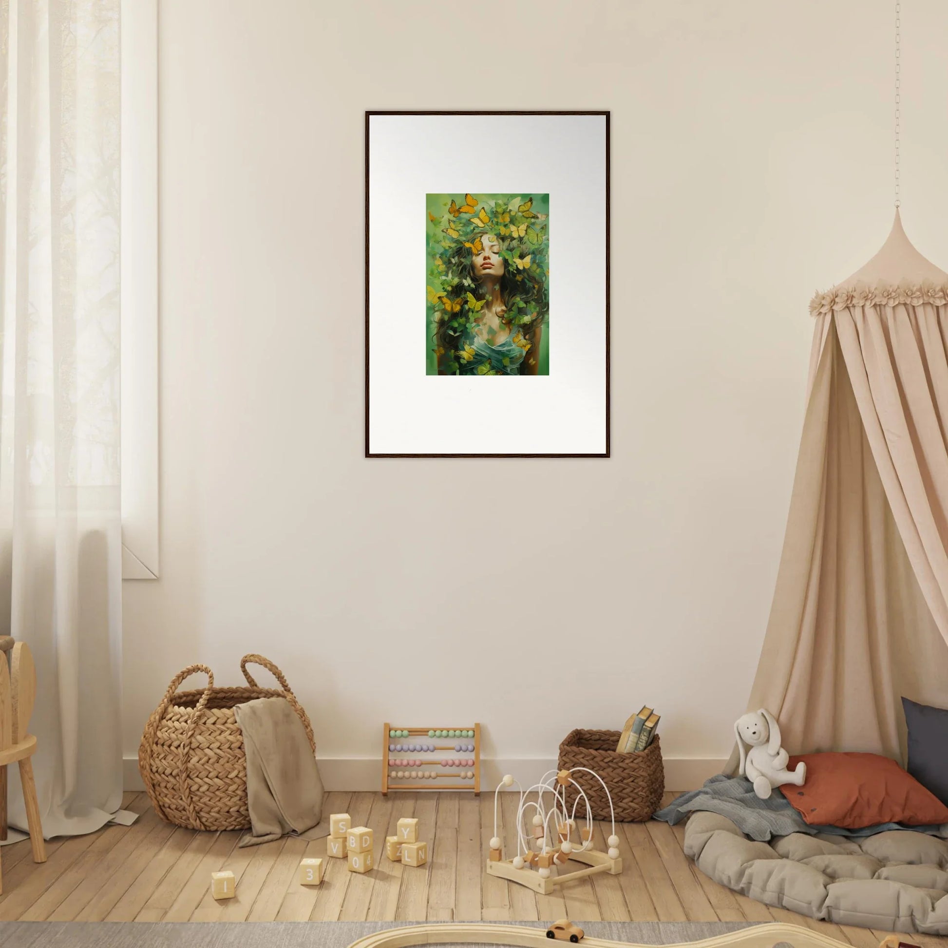 Framed canvas print of Ethereal Chrysalis Ecstasy for vibrant room decoration