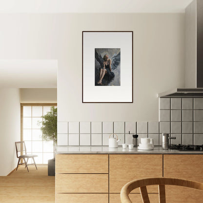 Framed canvas print of dark figure in stormy backdrop for unique Room Decoration