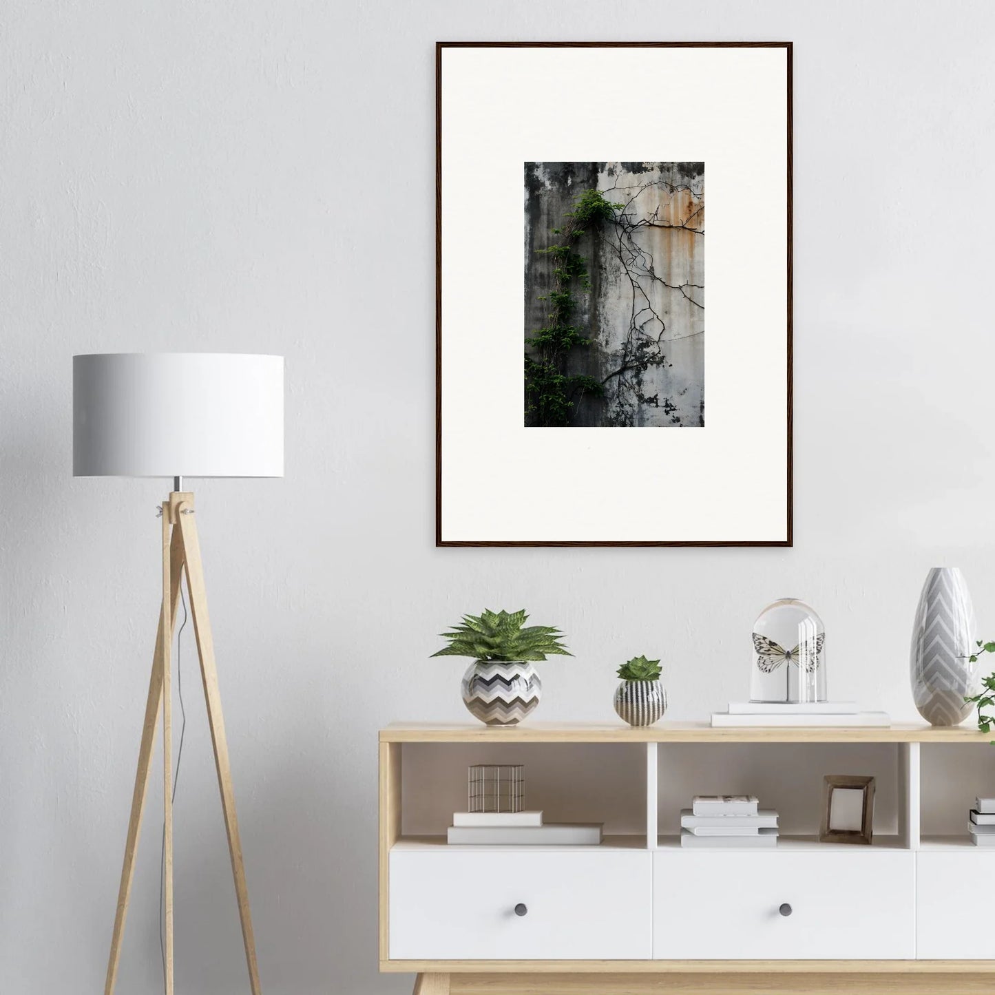 Framed abstract canvas print Urban Tango with muted colors for stylish room decoration