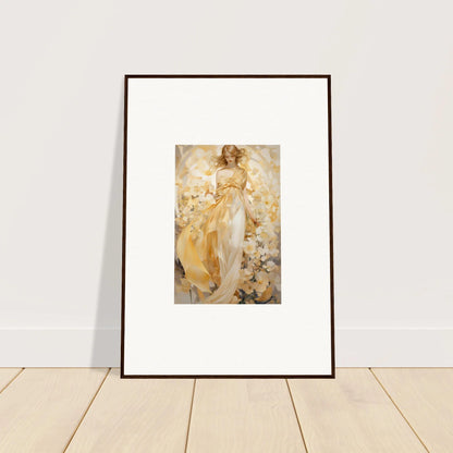 Ethereal Tango canvas print of a woman in a white dress with flowers for room decoration