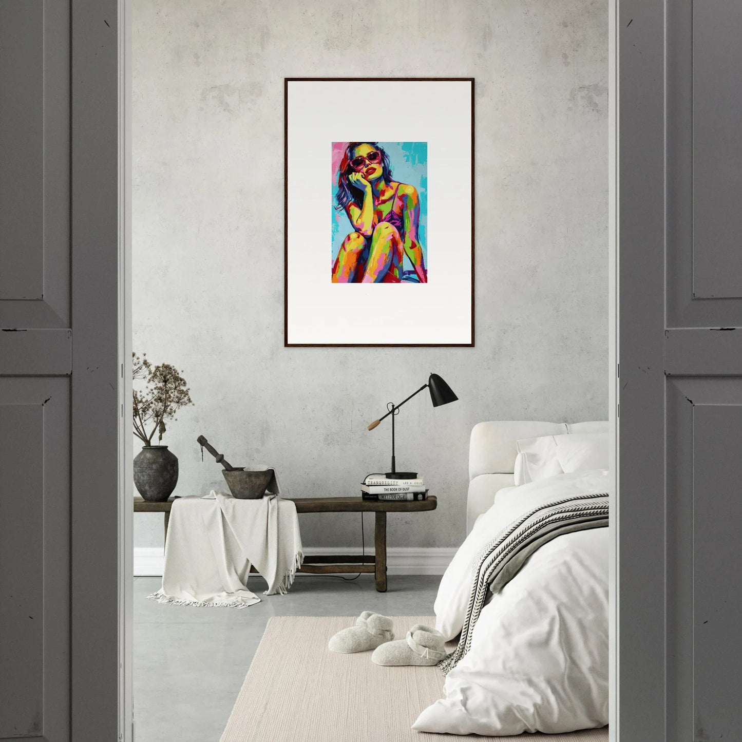 Colorful abstract portrait painting for room decoration, Ethereal Mindscape Reverie canvas print