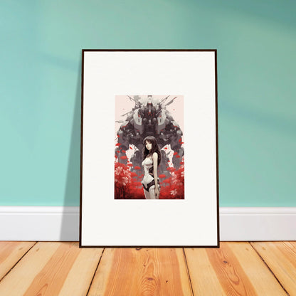 Framed canvas print featuring a stylish female figure in Amour Reverie theme for room decoration