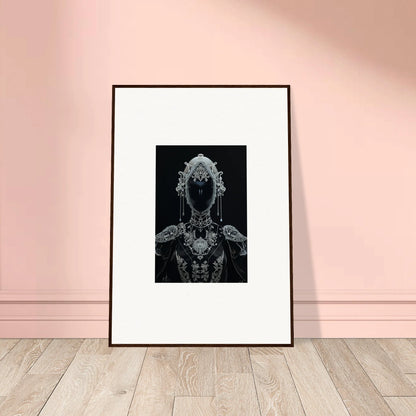 Framed black and white canvas print of the Nebulae Princess, perfect for room decoration