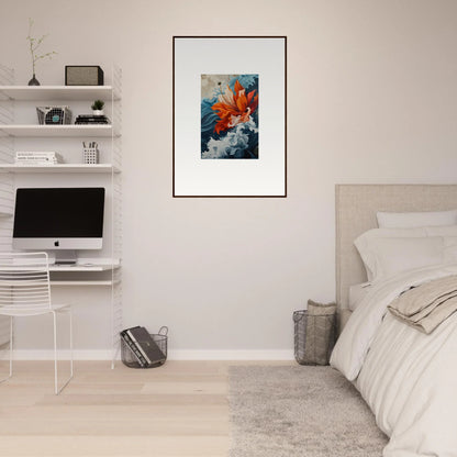 Vibrant orange fish canvas print for stylish Petal Odyssey room decoration