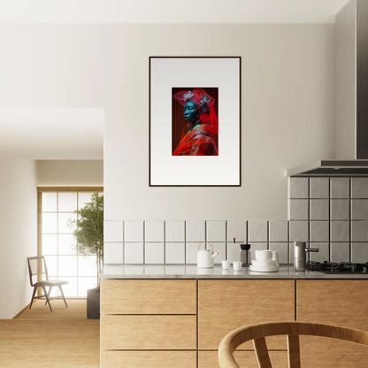 Colorful abstract portrait canvas print, perfect for velvet botanicals room decoration