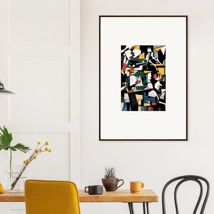 Framed abstract canvas print with geometric shapes for a vibrant kaleidoscopic reverie