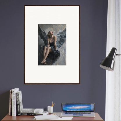 Framed canvas print of a winged figure for your Room Decoration, Ephemeral Reverie Willkommen