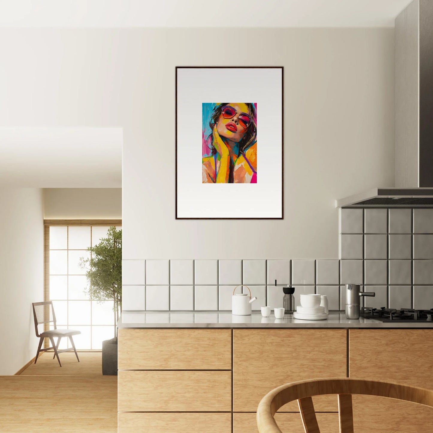 Colorful portrait canvas print of a person for vibrant room decoration with Mind Prism vibes