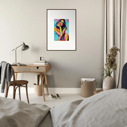 Colorful abstract portrait of a Daydream Muse for room decoration as a canvas print