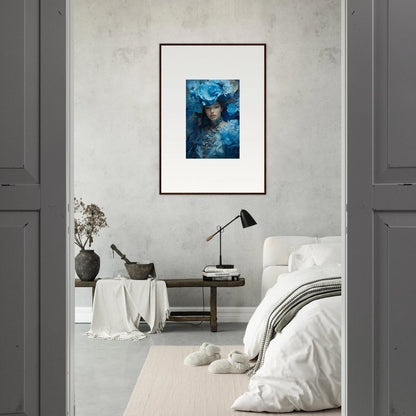 Framed Dreaming Blue Symphony canvas print adds a pop of color to room decoration