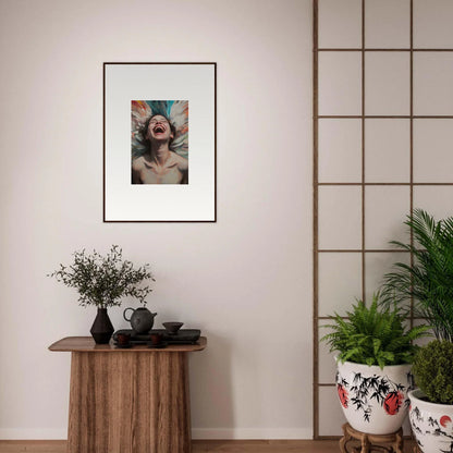 Joyful person portrait print adds vibrant aura bloom to your room decoration