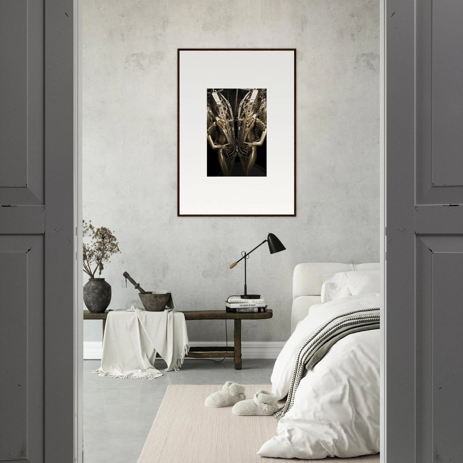 Framed black and white butterfly canvas print for cool room decoration in Machine Dreams