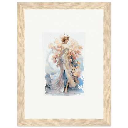 Watercolor painting of an ethereal female figure for Blush Mirage room decor