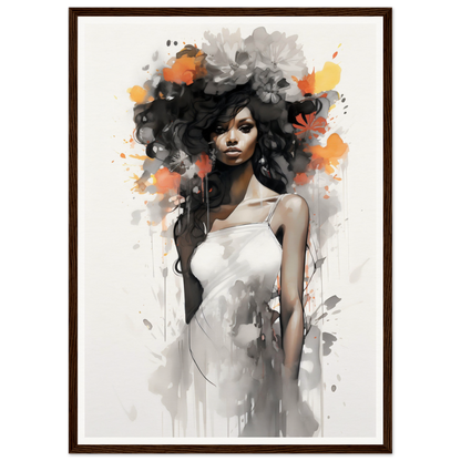A high quality framed print of a woman with a flower in her hair is available as a Wild Whimsy The Oracle Windows™ Collection art poster.