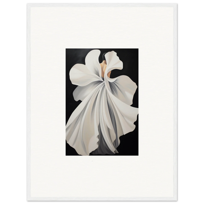 White flower with flowing petals creating stunning canvas waves for elegant room decor