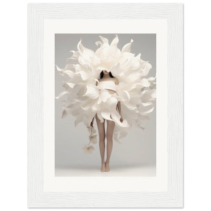 A white flower in a white frame