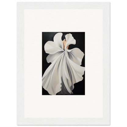 White orchid flower with delicate petals for elegant room decor and framed wall art