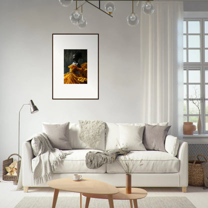 White sofa with gray pillows, perfect for sunlit whispers in room decor