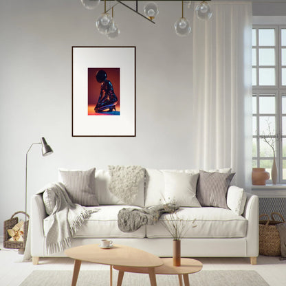 White sofa adorned with throw pillows and blankets, enhancing night oracle room decor