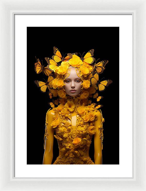 Flowers in your head - framed print - 13.5 x 20 / white