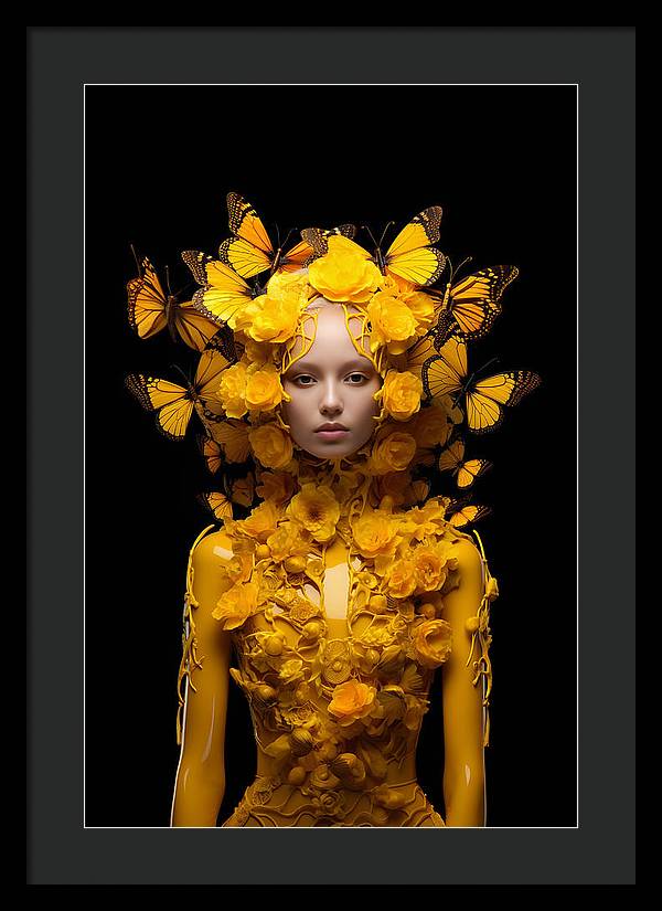 Flowers in your head - framed print - 16 x 24 / black