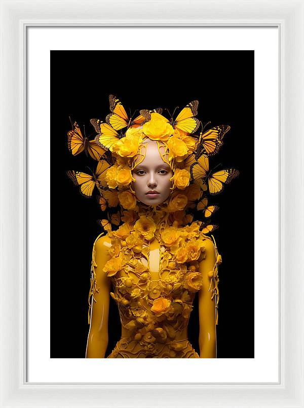 Flowers in your head - framed print - 16 x 24 / white