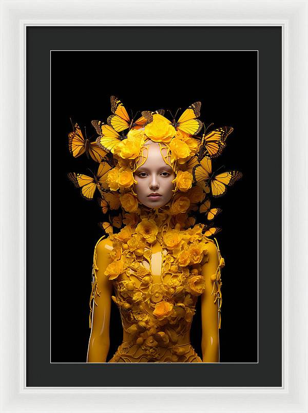 Flowers in your head - framed print - 16 x 24 / white /