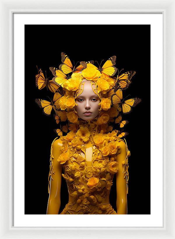 Flowers in your head - framed print - 20 x 30 / white