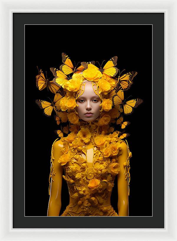 Flowers in your head - framed print - 20 x 30 / white /