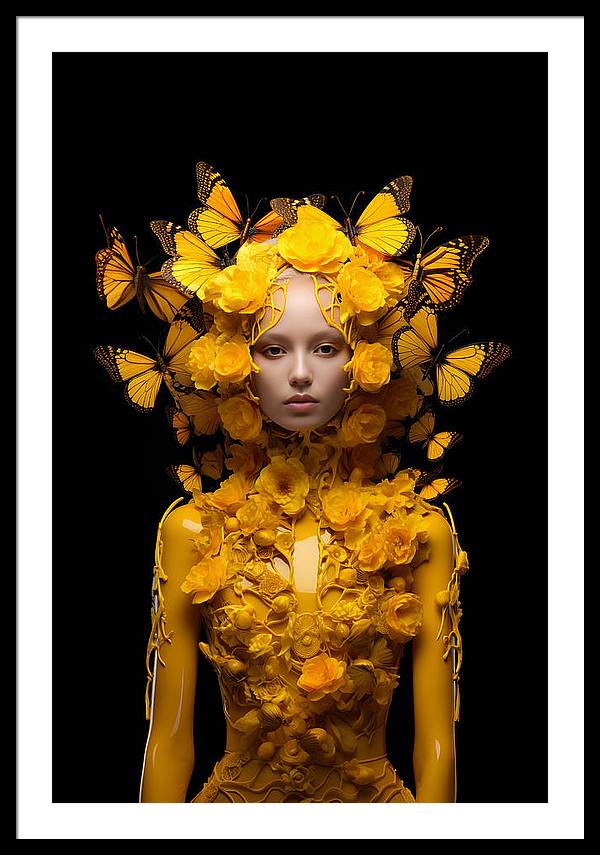 Flowers in your head - framed print - 26.5 x 40 / black /