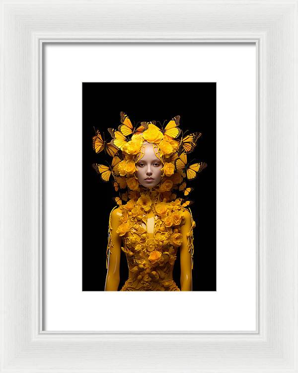 Flowers in your head - framed print - 6.5 x 10 / white