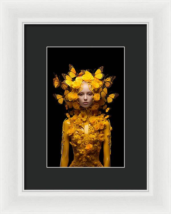 Flowers in your head - framed print - 6.5 x 10 / white /