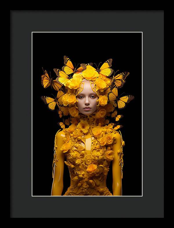 Flowers in your head - framed print - 9.5 x 14 / black