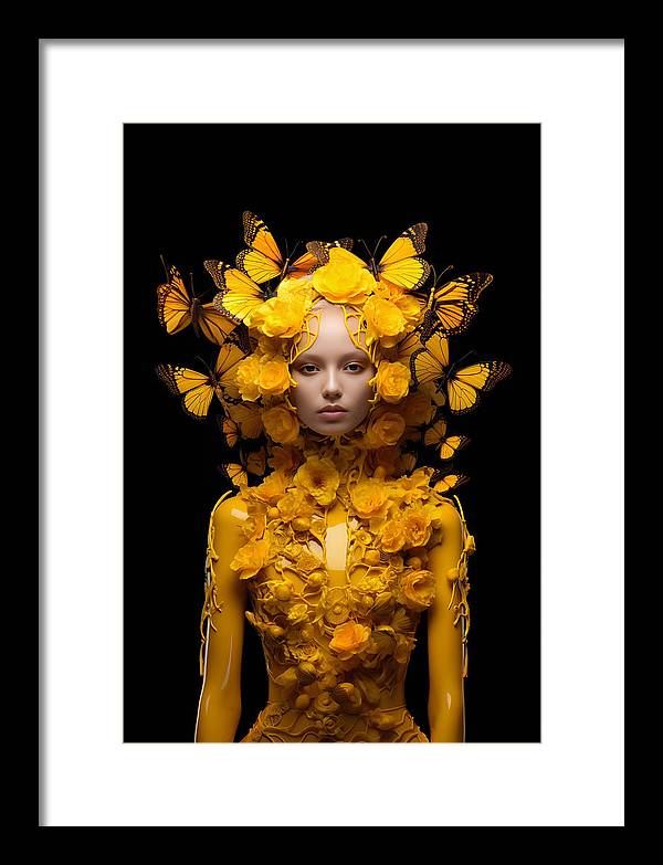 Flowers in your head - framed print - 9.5 x 14 / black /
