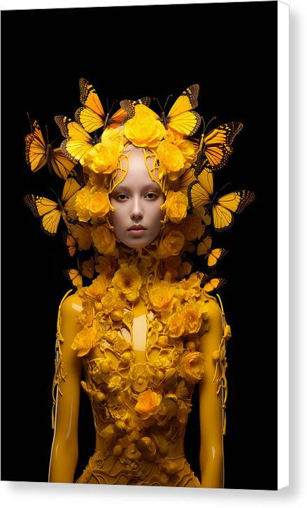 Flowers in your head - canvas print - 6.5 x 10 / white /