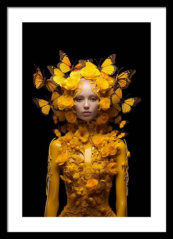 Flowers in your head - framed print - 16 x 24 / black /
