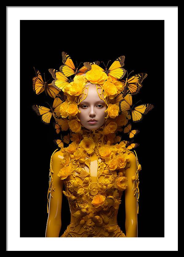 Flowers in your head - framed print - 20 x 30 / black /
