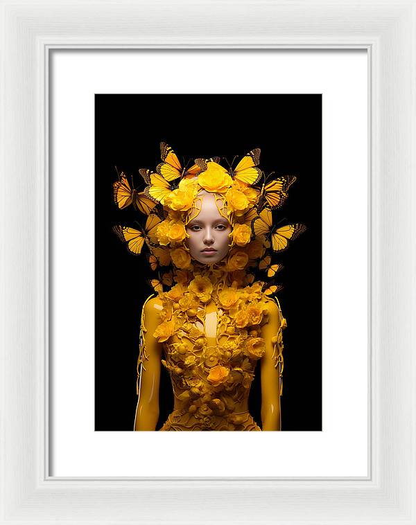 Flowers in your head - framed print - 9.5 x 14 / white