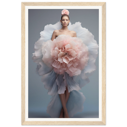 An image of a woman in a dress with a large pink flower, perfect as Fragments of Forever The Oracle Windows™ Collection to transform your space.