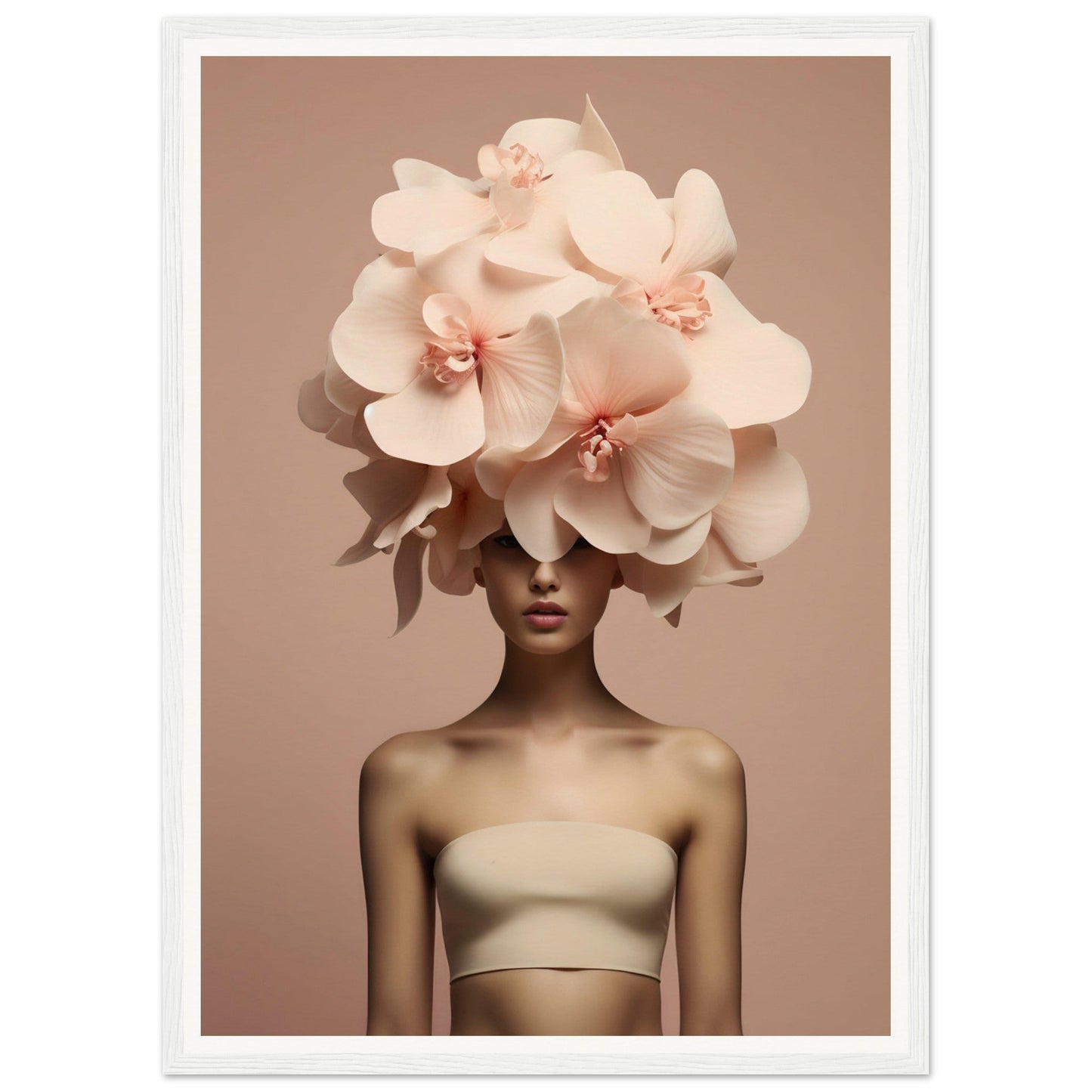 A woman with a large flower on her head