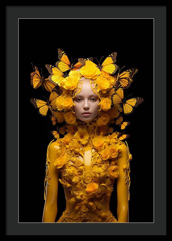 Flowers in your head - framed print - 20 x 30 / black