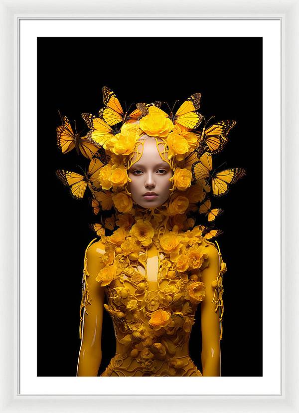 Flowers in your head - framed print - 24 x 36 / white
