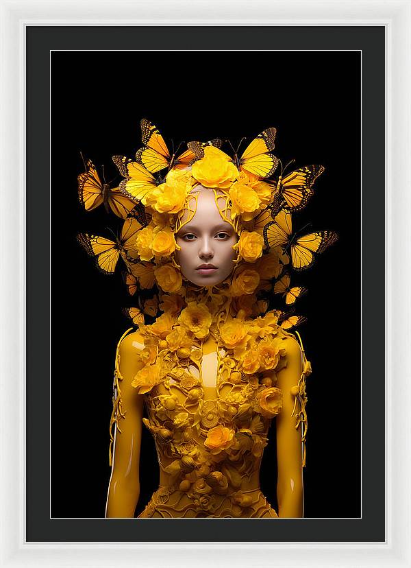 Flowers in your head - framed print - 24 x 36 / white /