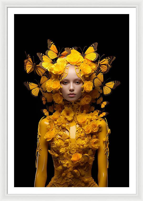 Flowers in your head - framed print - 32 x 48 / white