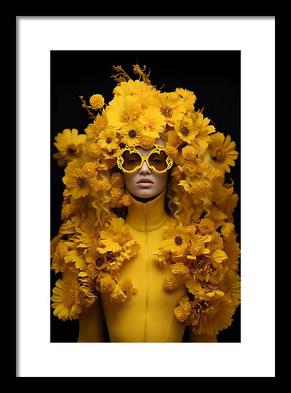 Flowers in your head - framed print - 10.5 x 16 / black /