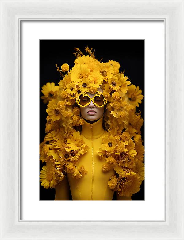 Flowers in your head - framed print - 10.5 x 16 / white