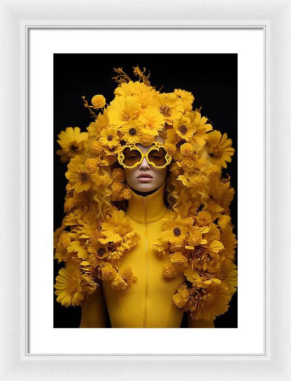 Flowers in your head - framed print - 13.5 x 20 / white