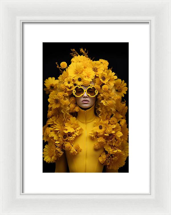 Flowers in your head - framed print - 8 x 12 / white